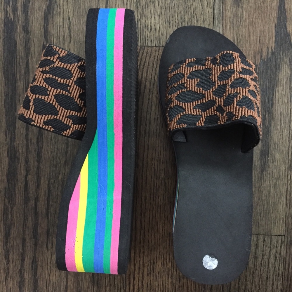 Rainbow cheetah platform slide 6.5